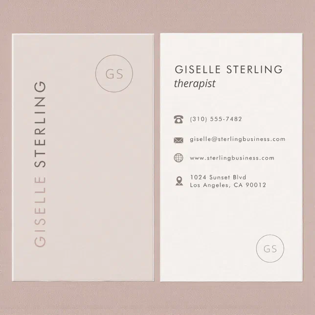 Therapist Blush Pink Minimalist Modern Luxury Business Card | Zazzle