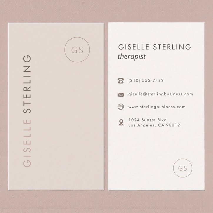 Therapist Blush Pink Minimalist Modern Luxury Business Card