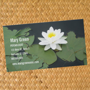 Therapist Business Card with Water Lily