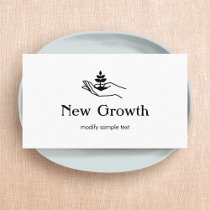 Therapist Counseling, Hand Holding Plant Business Card