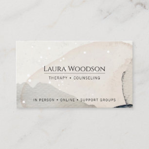Therapist Counselor Abstract Watercolor Shapes Business Card