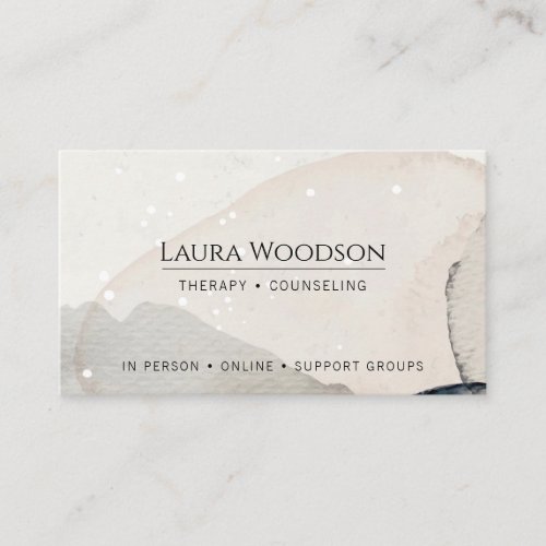 Therapist Counselor Abstract Watercolor Shapes  Business Card