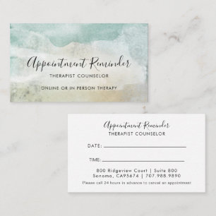Therapist Counselor Appointment Reminder And Business Card