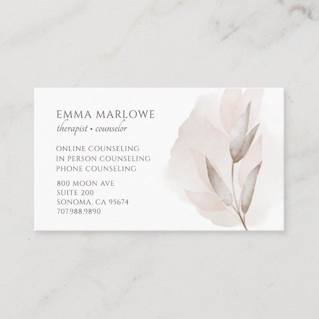 Therapist Counselor Business & Appointment Card (Front)