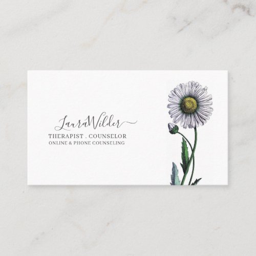 Therapist Counselor Daisy Business Card
