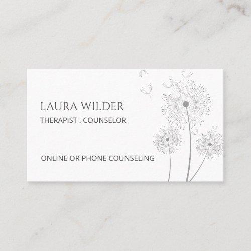 Therapist Counselor Flowers In Wind Business Card