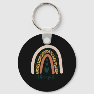Therapist Counselor Mental Health Awareness Rainbo Keychain