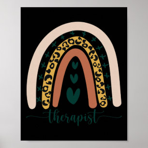 Therapist Counselor Mental Health Awareness Rainbo Poster