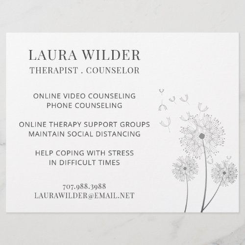 Therapist Counselor Online  Flyer