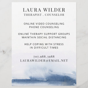 Therapist Counselor Online Or By Phone Flyer
