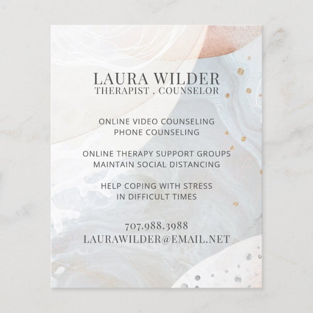 Therapist Counselor Online Or By Phone Flyer (Front)