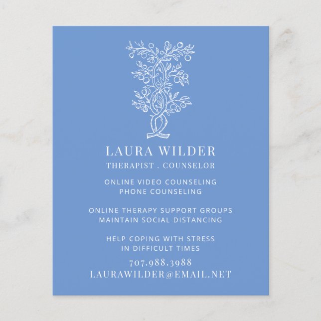 Therapist Counselor Online Or By Phone Flyer (Front)