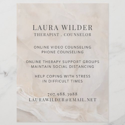 Therapist Counselor Online Or By Phone Flyer