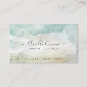 Therapist Counselor Serene Abstract Watercolor Business Card