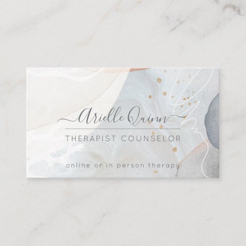 Therapist Counselor Serene Abstract Watercolor Business Card