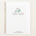 Therapist Counselor Serene White Flower Business C Planner<br><div class="desc">A therapist or counselor business planner specializing in therapy in person and online for social distancing,  also offering support groups online. Lovely serene white flower logo.</div>