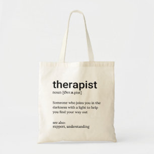 Therapist Definition, Pyschologist Mental Health Tote Bag