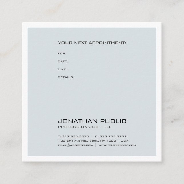 Therapist Doctor Dentist Appointment Reminder Chic Card (Front)