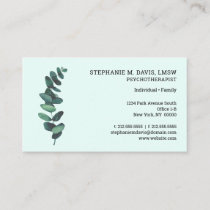 Therapist Eucalyptus Mint Green Business Card