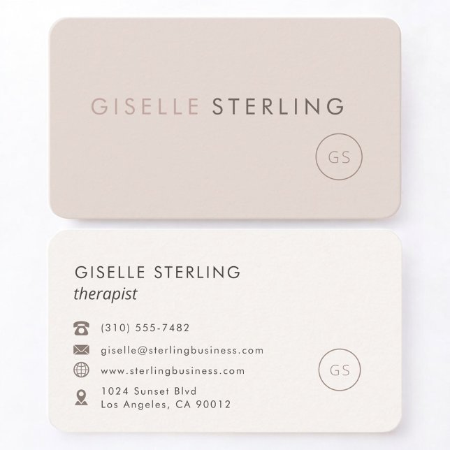 Therapist Feminine Professional Business Card (Creator Uploaded)