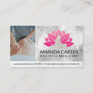 Therapist Giving Back Massage   Spa Icon Business Card