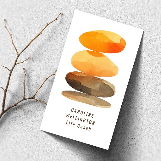 Customizable Therapist Life Coach Modern Watercolor QR Code Business Card