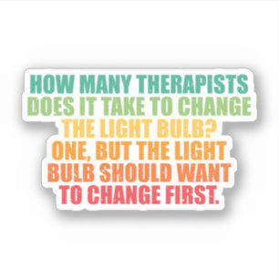 Therapist Light Bulb Joke Sticker