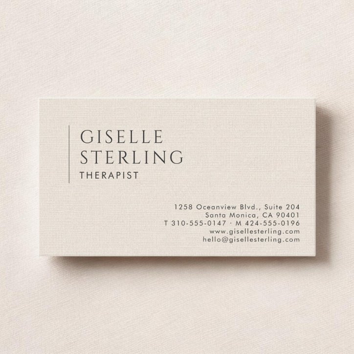 Therapist Linen Business Card