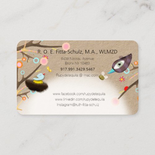 Therapist Linen Paper Business Card