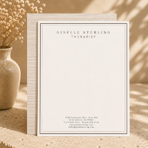 Therapist Luxury Linen Natural Letterhead