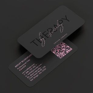 Therapist Massage Podiatrist Black Pink  Business Card