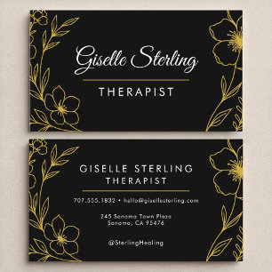 Therapist Modern Botanical Luxury Elegant Business Card
