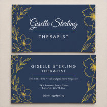 Therapist Modern Botanical Luxury Elegant Business Card
