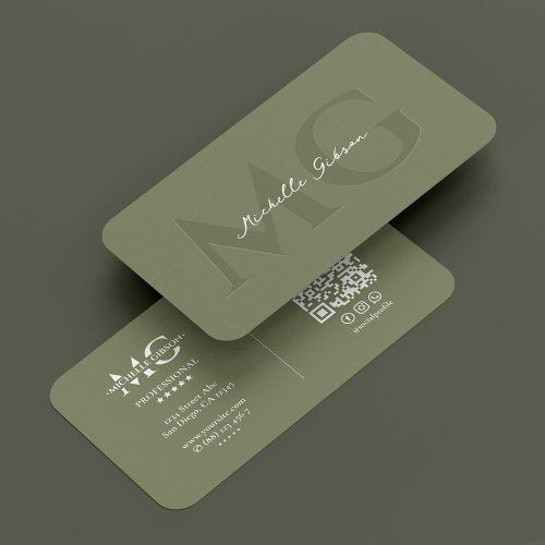 Therapist Personal Trainer Fitness Sage Modern Business Card