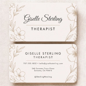 Therapist Psychologist Floral Business Card