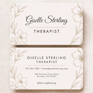 Therapist Psychologist Floral Business Card
