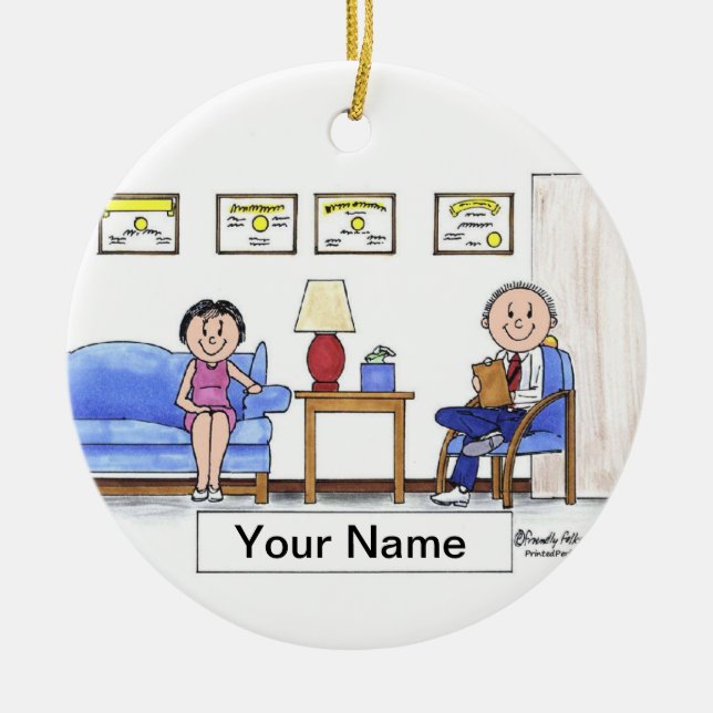 Therapist, Psychologist - Male Ceramic Ornament (Front)