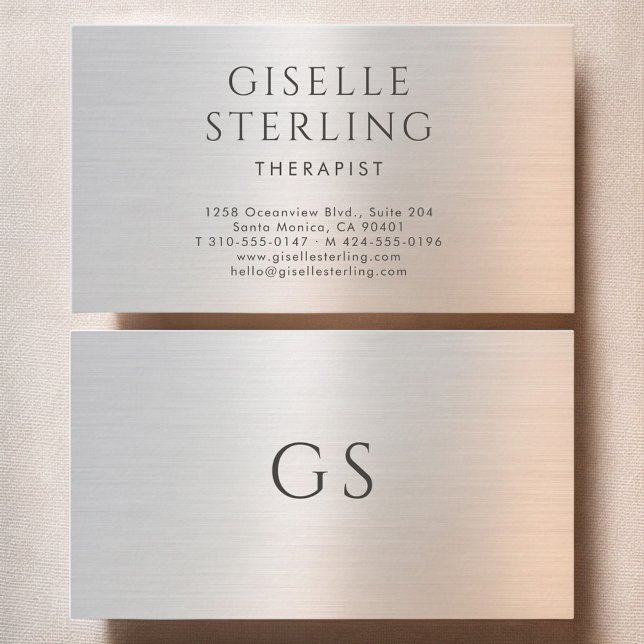 Therapist Psychologist Metallic Business Card (Creator Uploaded)