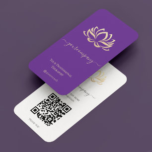 Therapist Royal Purple Lotus Wellness Spa Business Card