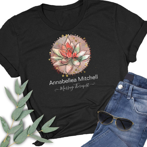 Therapist Spa Succulent Yoga Healing T-Shirt