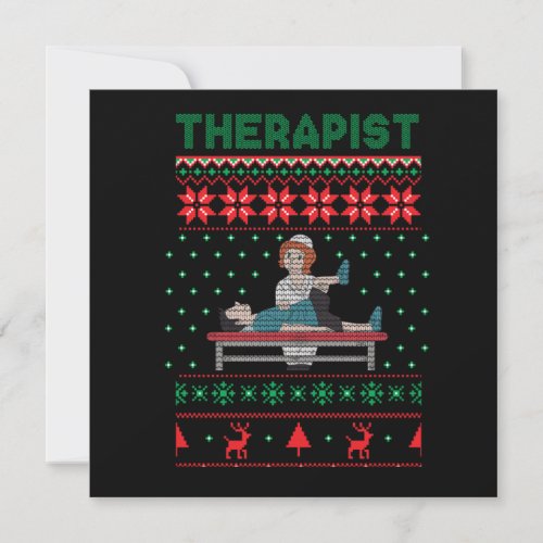 Therapist Therapy Ugly Christmas Sweater Gift Invitation