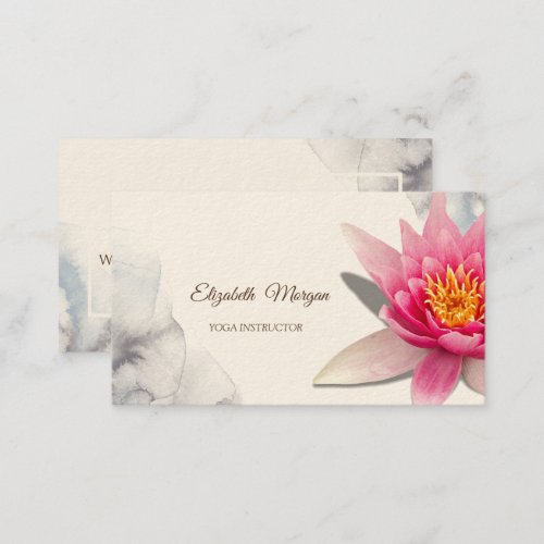  TherapistWatercolor Lotus Yoga  Business Card