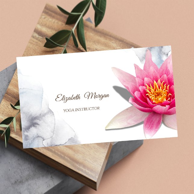  Therapist,Watercolor Lotus, Yoga  Business Card (Creator Uploaded)