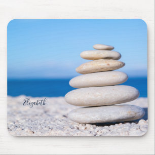Therapist Zen Stones, Beach Mouse Pad