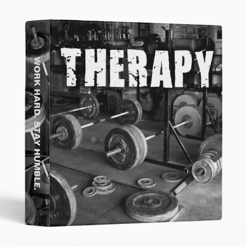 THERAPY Barbells _ Weight lifting Motivational Binder