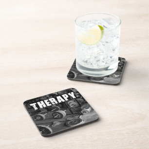 THERAPY (Barbells) - "Weight lifting" Motivational Coaster