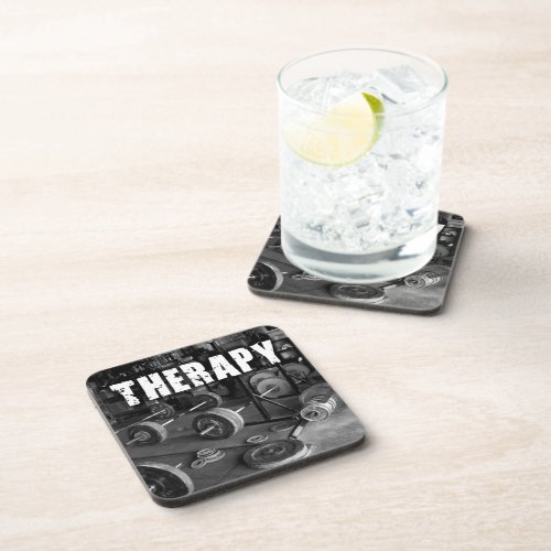 THERAPY Barbells _ Weight lifting Motivational Coaster