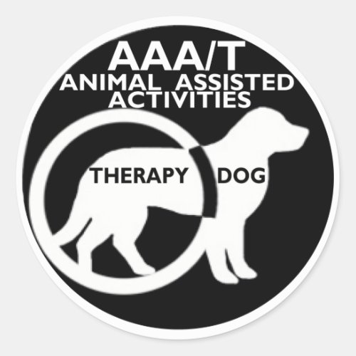 THERAPY DOG ANIMAL ASSISTED ACTIVITIES CLASSIC ROUND STICKER