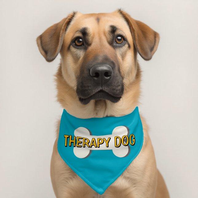 Therapy Dog Bone Design Pet Bandana Collar (Dog 2)