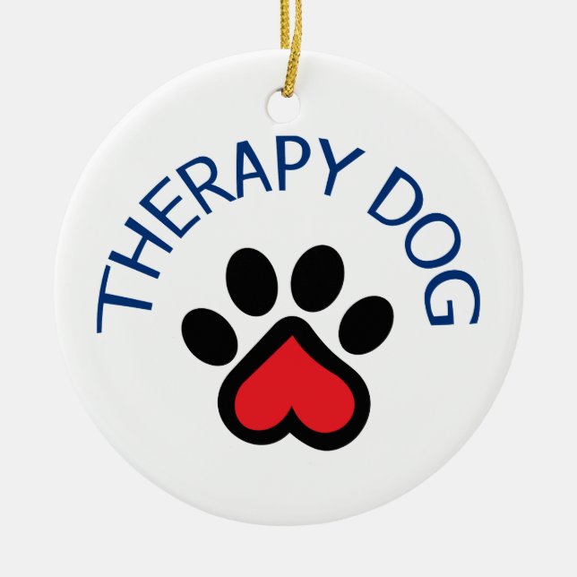 Therapy Dog Ceramic Ornament (Front)